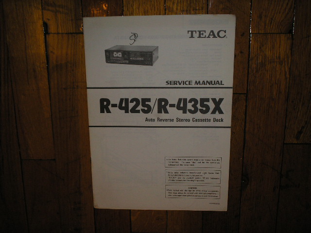 R-425 R-435X Cassette Deck Service Manual