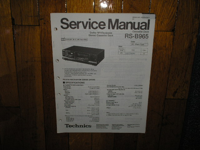 RS-B965 Cassette Deck Service Manual