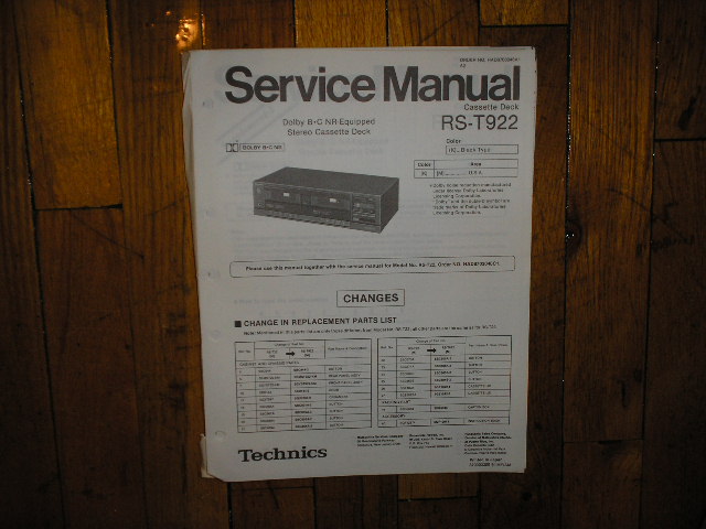 RS-T922 Cassette Deck Service Manual