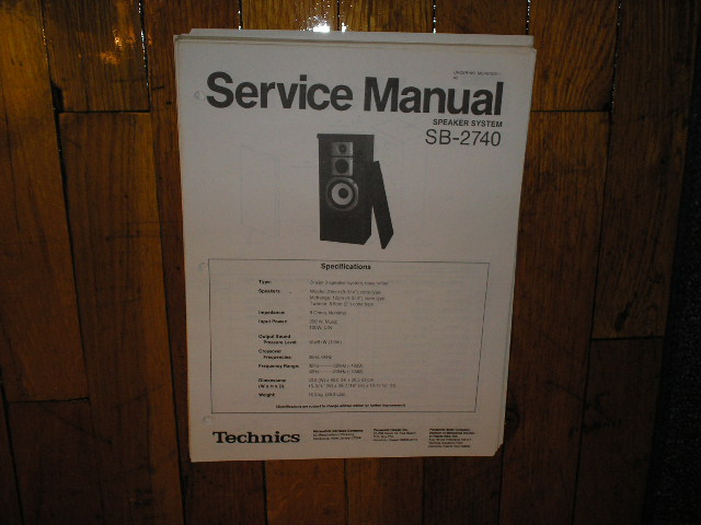 SB-2740 Speaker Service Manual  Technics  Speakers