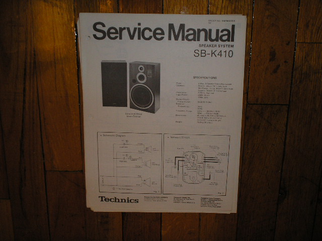 SB-K410 Speaker Service Manual  Technics  Speakers