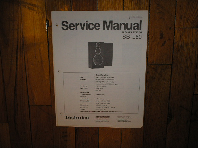 SB-L60 Speaker Service Manual  Technics  Speakers
