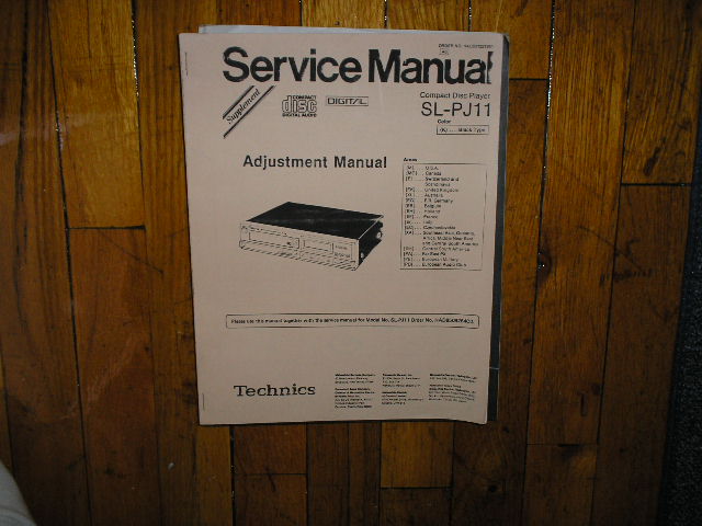 SL-PJ11 CD Player Adjustment Manual
