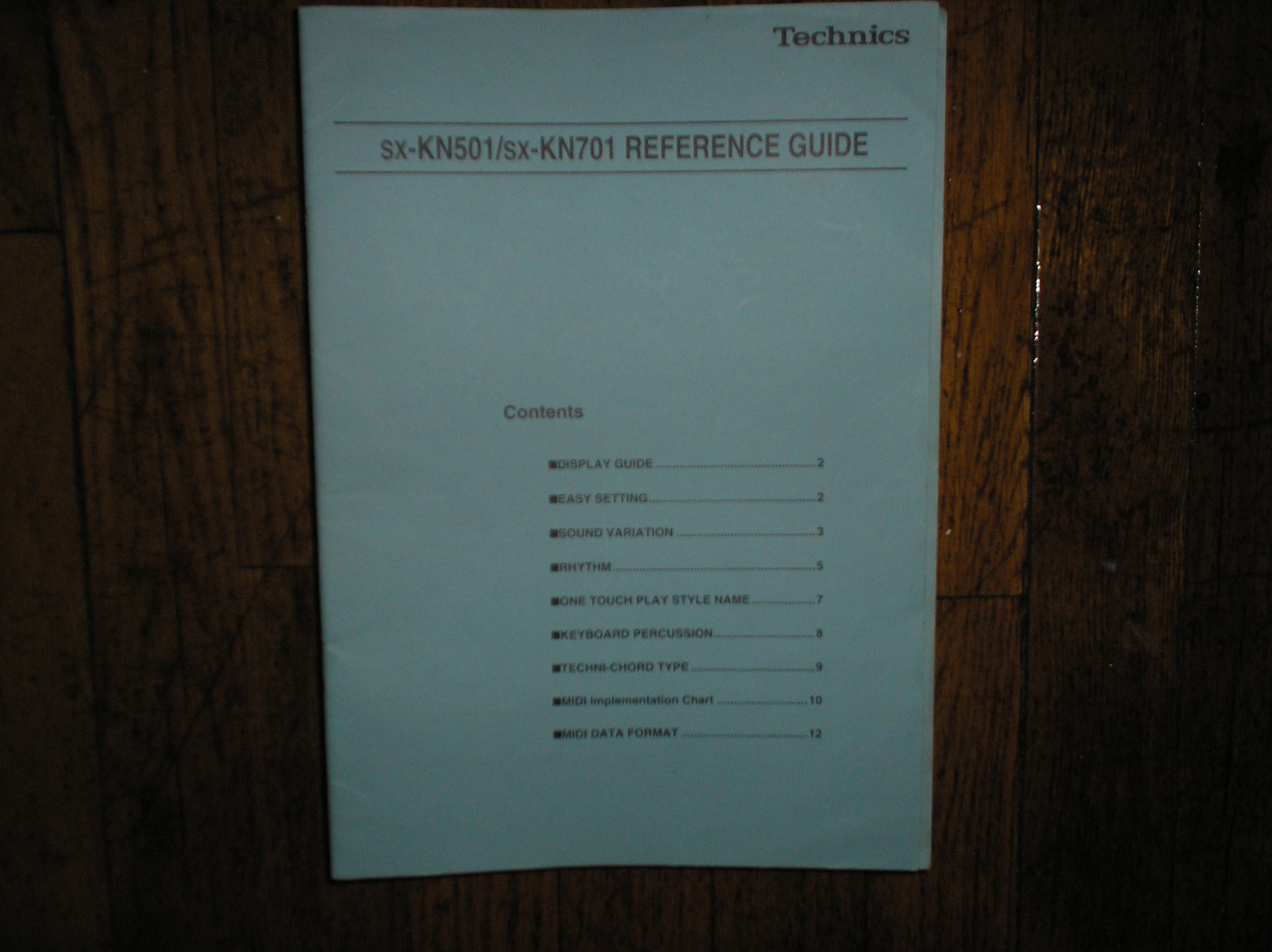 SX-KN501 SX-KN701 Digital Piano MIDI Reference Manual