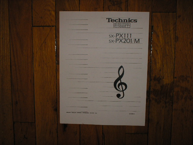 SX-PX201 SX-PX201M Organ Keyboard Operating Instruction Manual