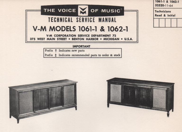 1062-1 Console Service Manual. Comes with B1267 changer manual and 1481-1 tape deck manual.. No amplifier tuner schematics...
