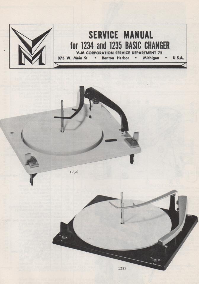 1234 1235 Record Changer Service Manual
