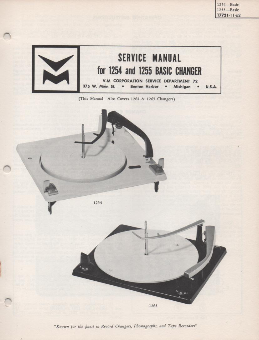 1254 1255 Record Parts Service Manual