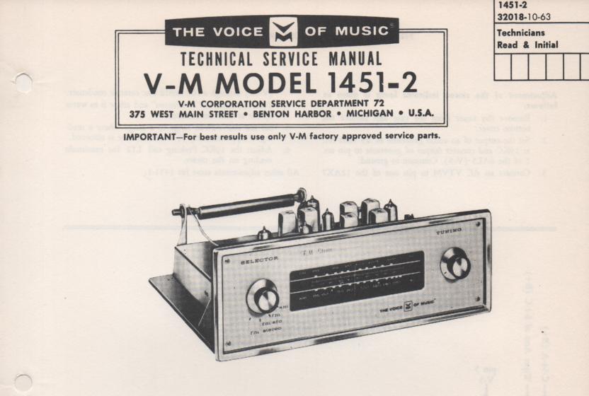 1451-2 Tuner Service Manual  VOICE OF MUSIC