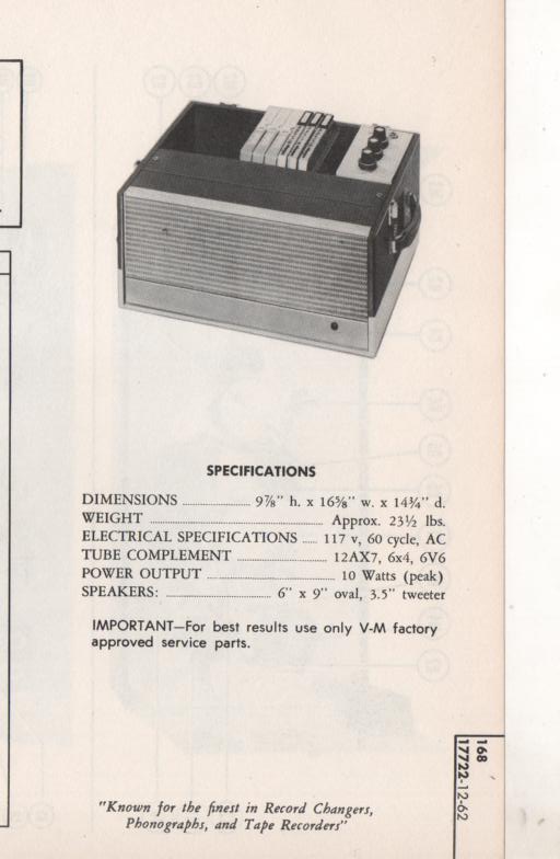 168 Amplifier Service Manual  VOICE OF MUSIC