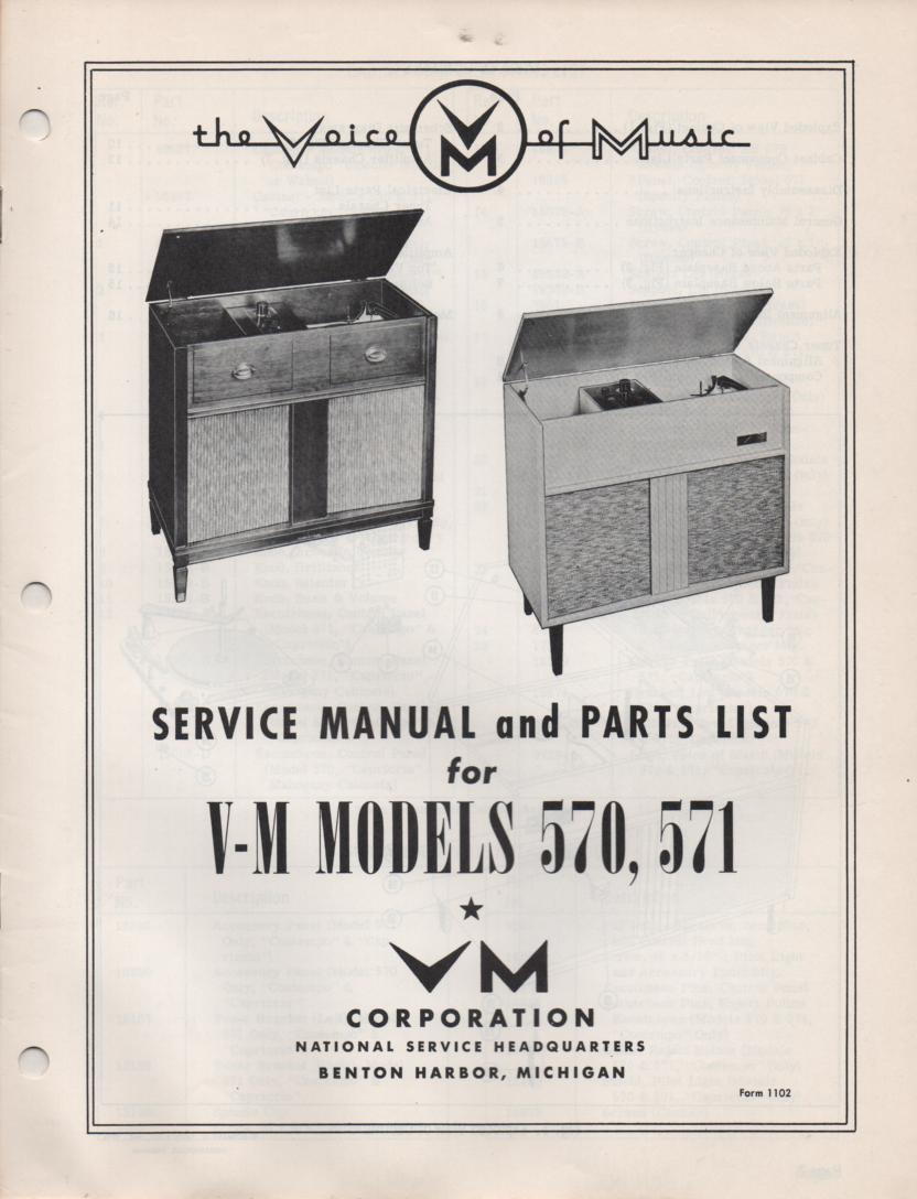570 571 Console Phonograph Service Manual