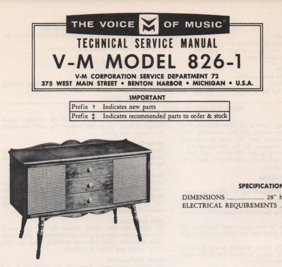 826-1 Console Service Manual. Comes with B1257 and 20081 manuals..