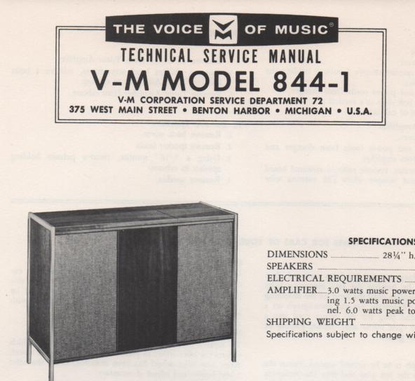 844-1 Console Service Manual. Comes with 1257 and 20073 manuals..