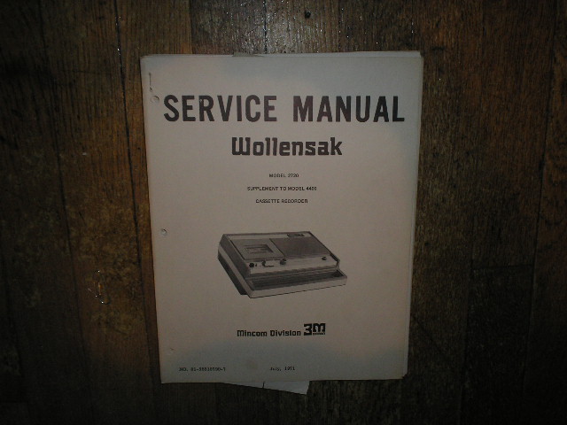 2720 4400 Cassette Tape Recorder Service manual