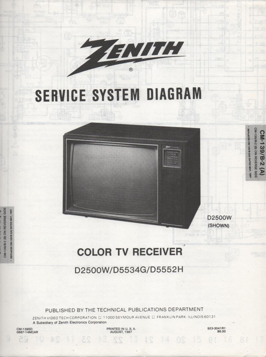 D5552H TV Schematic 
     D2500W Manual