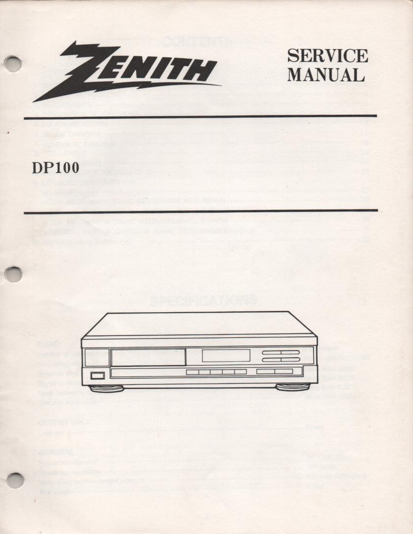 DP100 CD Player Service Manual