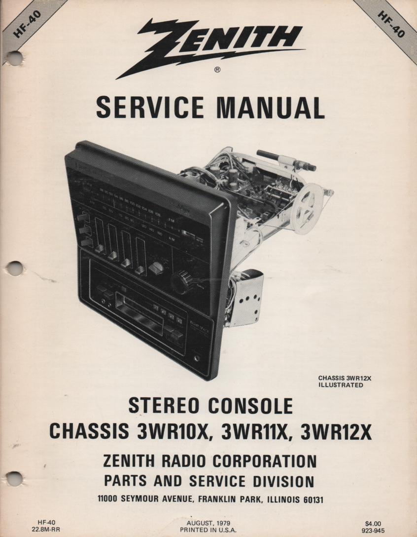 3WR10X 3WR11X 3WR12X Stereo Console Service Manual HF40