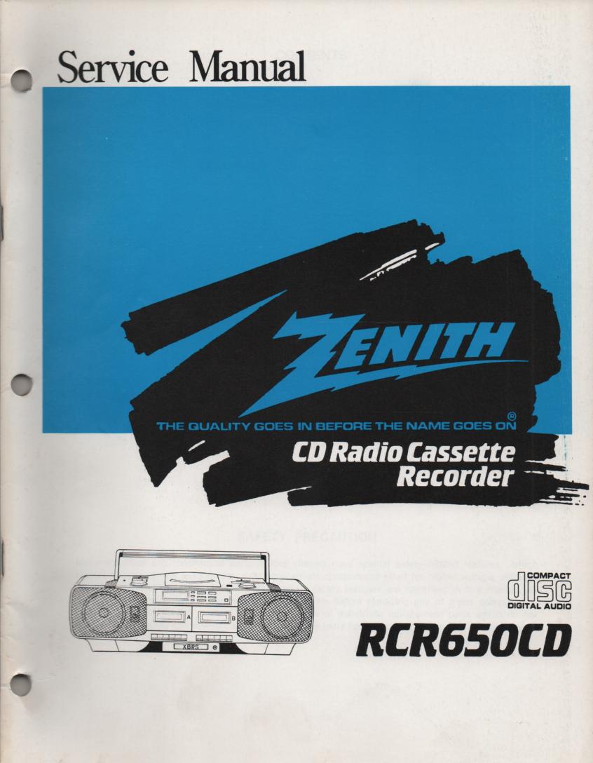 RCR650CD CD Radio Cassette Recorder Service Manual