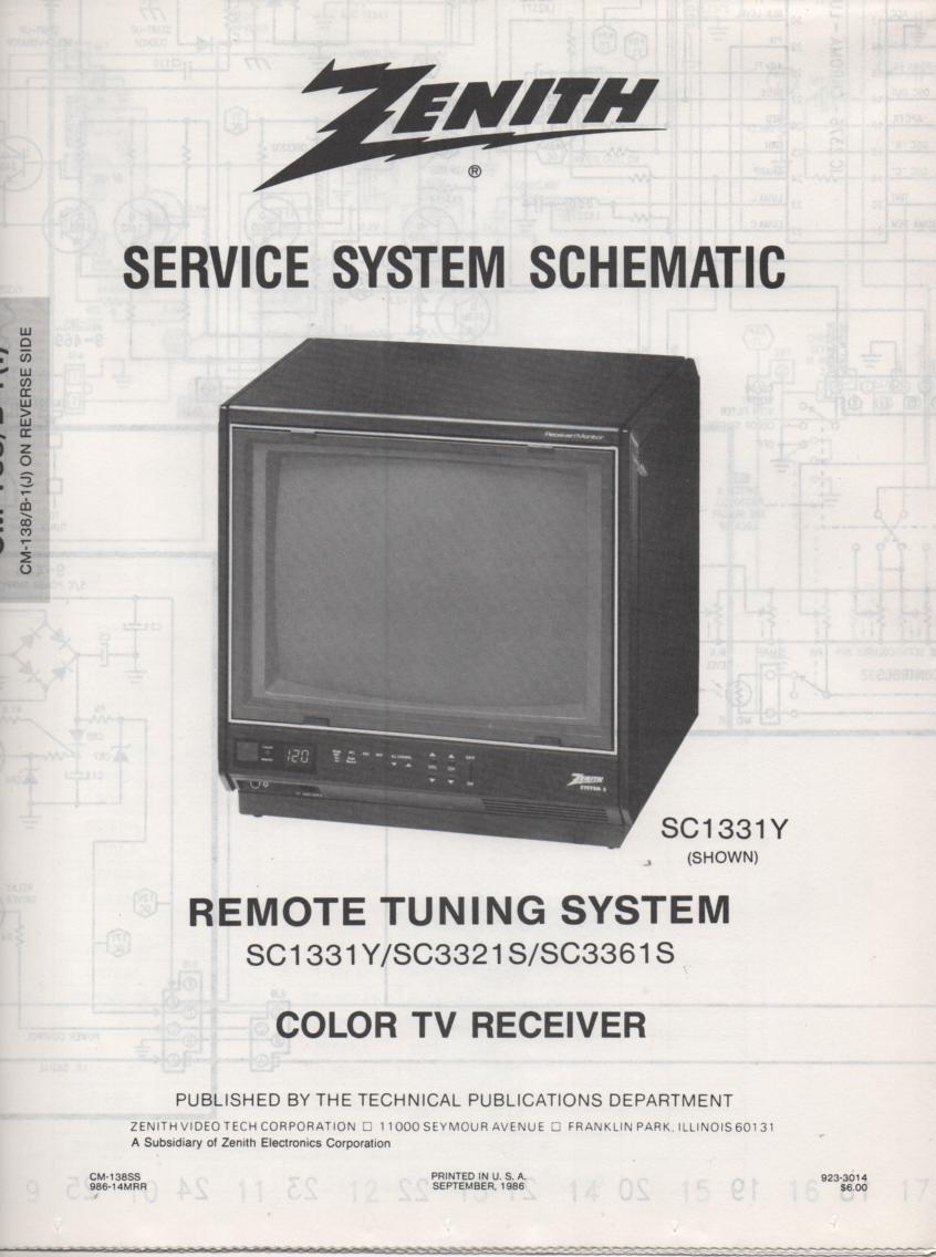 SC3361S TV Schematic ..  SC1331Y Manual