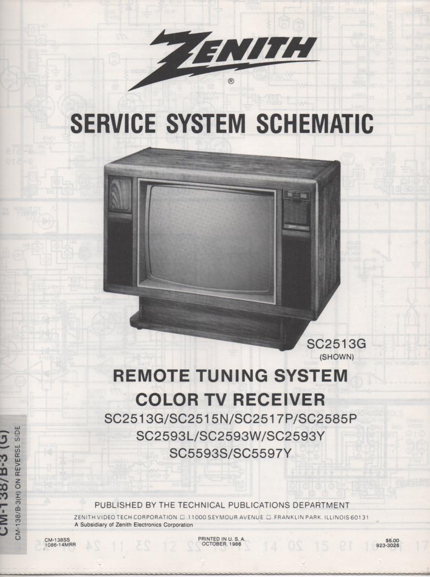 SC5593S TV Schematic ..  SC2513G Manual