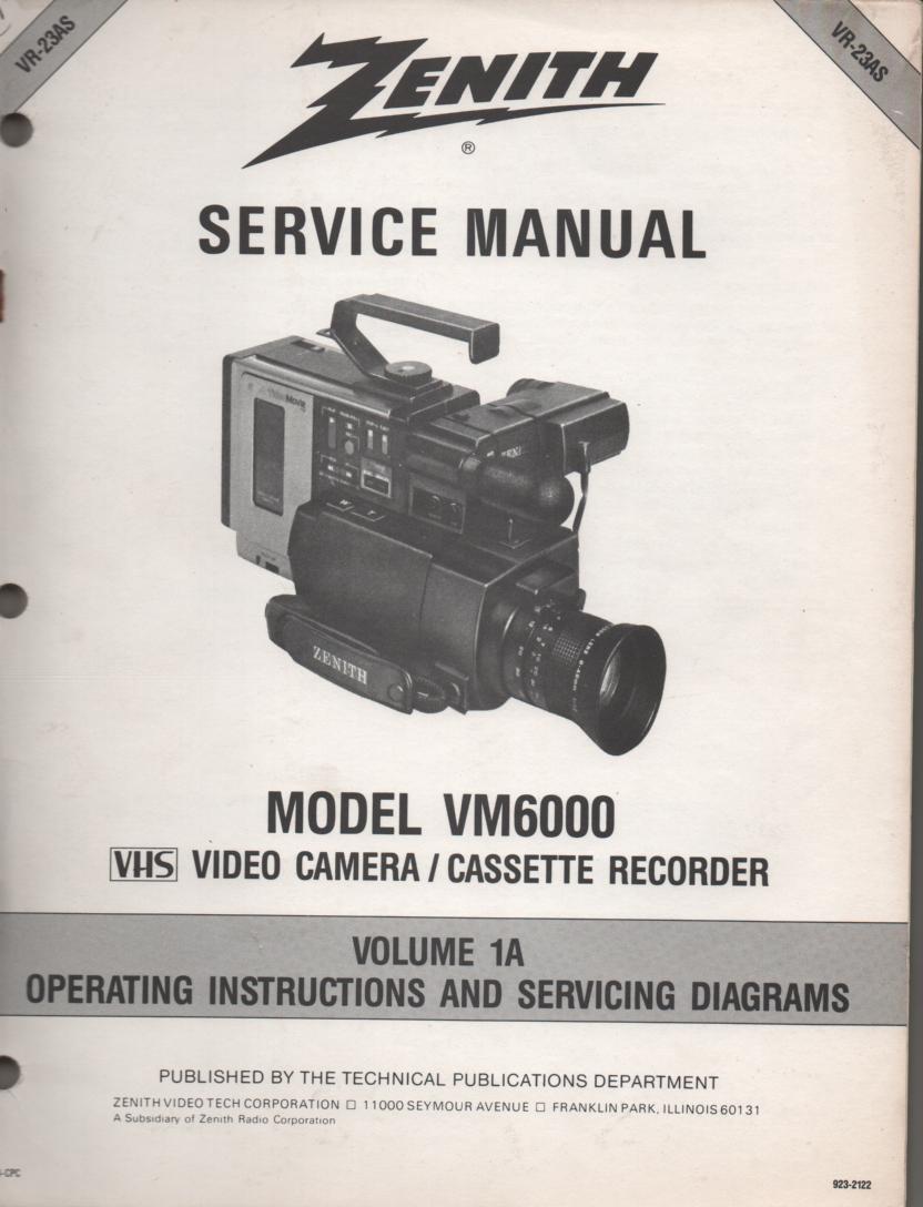 VM6000 Camcorder Schematics Service Manual VR23AS-2