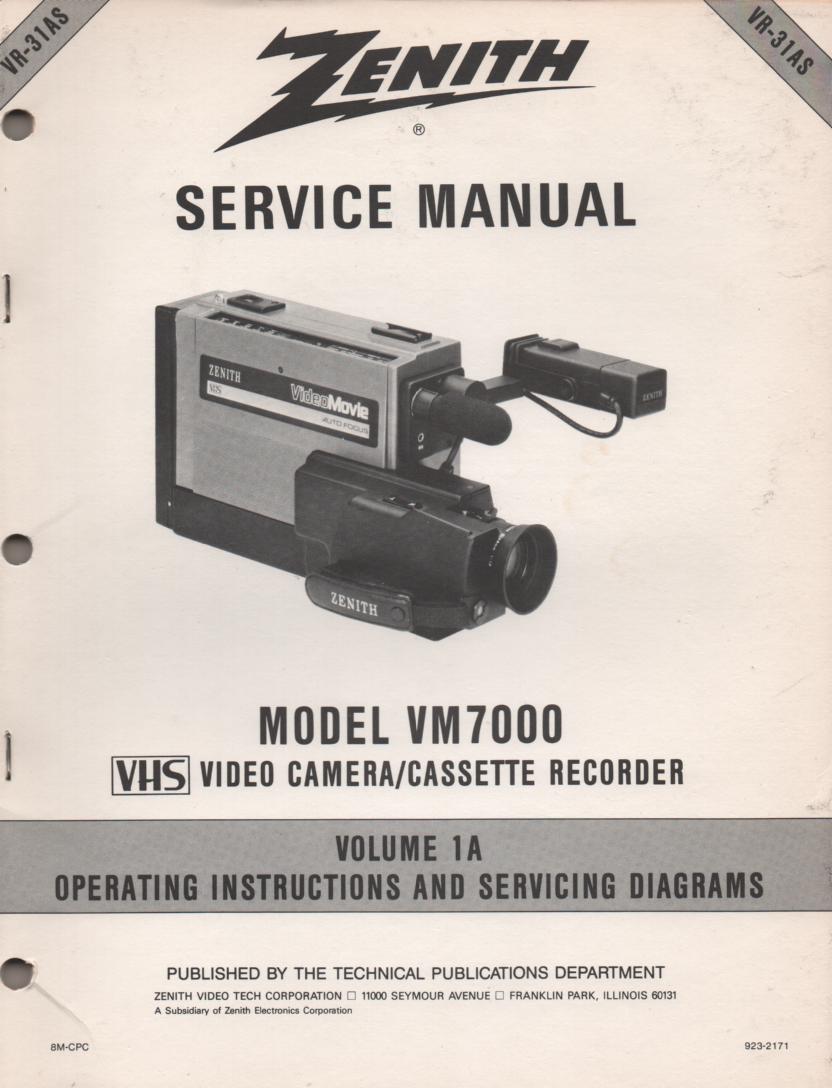 VM7000 Camcorder Owners Operating Manual VR31AS-1